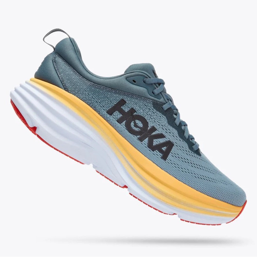 Hoka Men's Running Shoe in Teal, Yellow & Red
